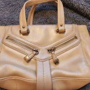 Cole Haan Mini white leather handbag. Double handles. Authentic
